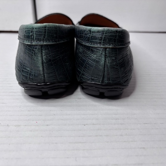 PRADA Penny Driving Green Embossed Crocodile Loafers Size 7.5 - Picture 9 of 10